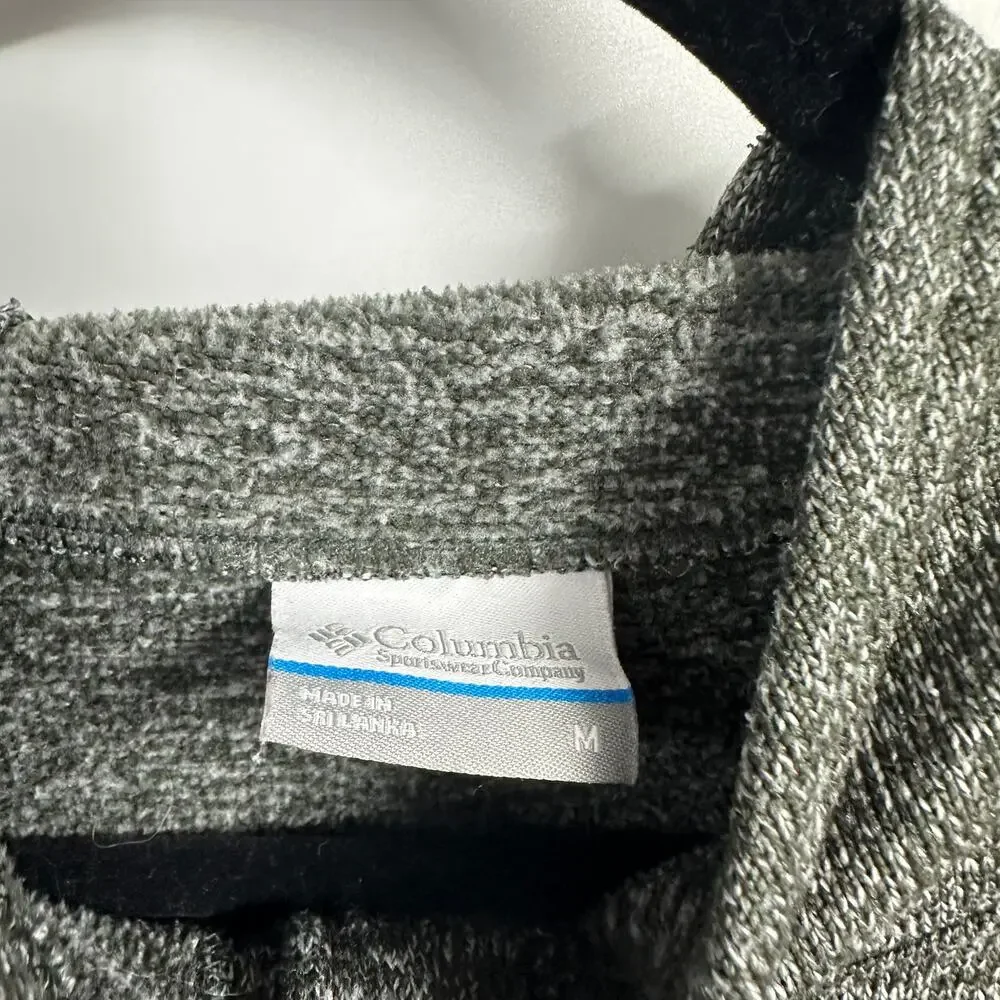 Columbia Women's Hooded Sweatshirt Medium Quarter Button Green Heathered‎